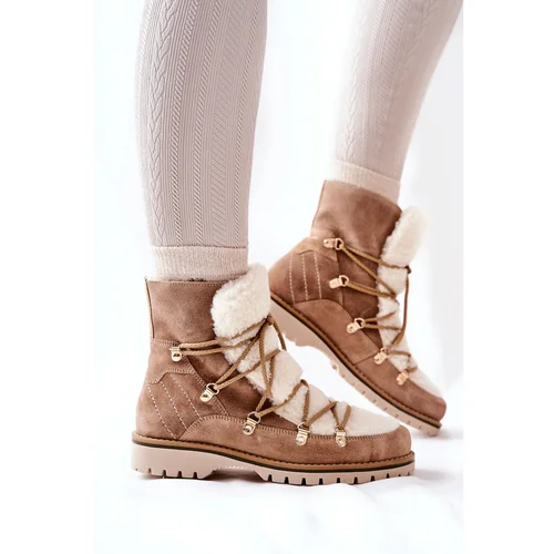 Kesi Insulated Trapper Boots Beige Jiliana