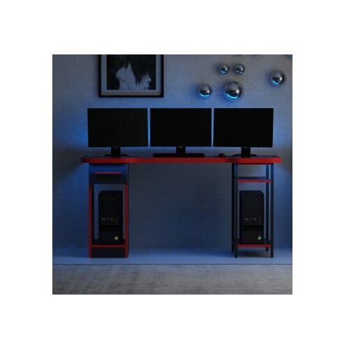 Hanah home gaming desk phoenix 6 black red (506MNR3431) Slike