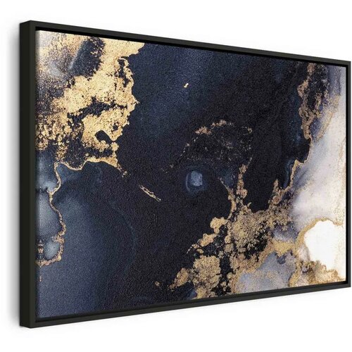  Slika - Marble and navy blue – abstract textured pattern inspired by the starry sky 90x60 U crnom drvenom okviru Cene