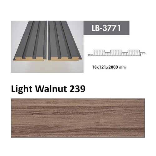 AGT profil Zidni MDF LB-3771 Light Walnut (239) 2800x121x18mm ( 026-040 ) Cene