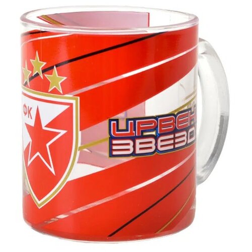 Tripplo, šolja, staklena, crvena zvezda, 350ml 300805 Slike
