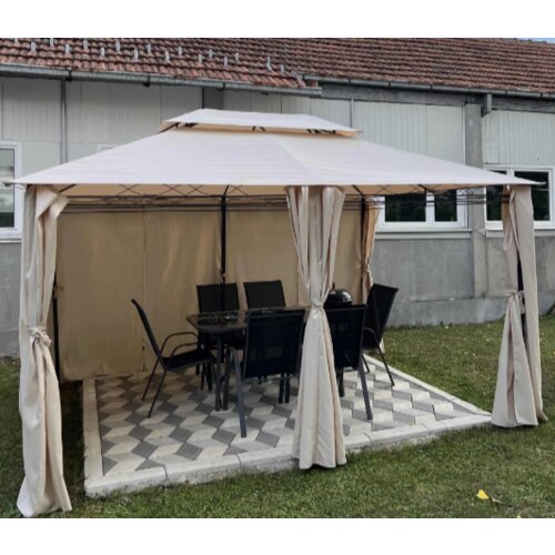 Green Bay Gazebo metalna tenda bež Bally 3x4m Slike
