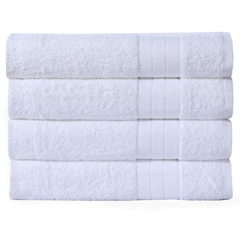 Good Morning Komplet 4 belih bombažnih brisač Uni, 50 x 100 cm Cene