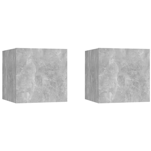  Noćni ormarići 2 kom siva boja betona 30,5x30x30 cm od iverice