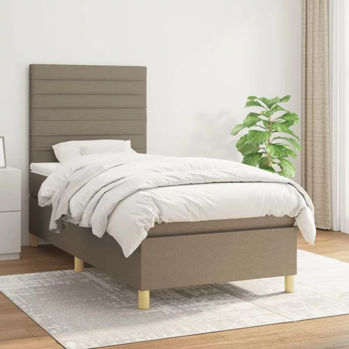  Box spring postelja z vzmetnico taupe 90x200 cm blago, (20895597)