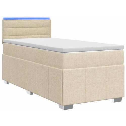  Boxspring krevet s madracem Krem 100 x 200 cm Tkanina - Krem 100 x 200 cm Dizajn linija Slike