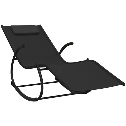 Maison Chic Gugalni Ležalnik - Sončna ležalnik črno jeklo in tekstil, (22042638) Slike