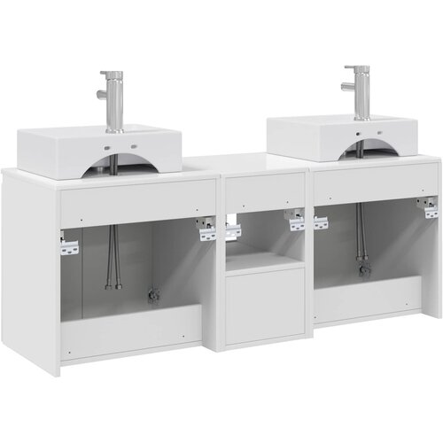  Set ormarića za kupaonicu 3 kom. Bijela visokog sjaja 49,5 x 41 x 62,5 cm Slike