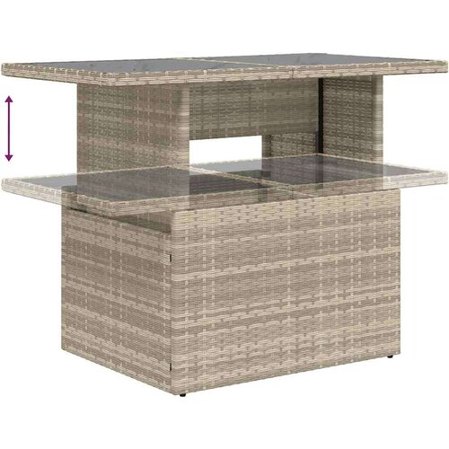 VidaXL 7-dijelni set vrtnih sofa svjetlosivi od poliratana Slike