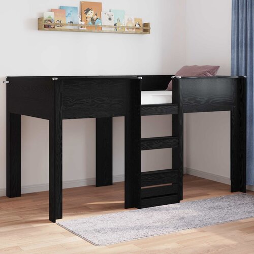  Krevet na kat za djecu Crni hrast 90 x 190 cm Konstruirano drvo Cijene