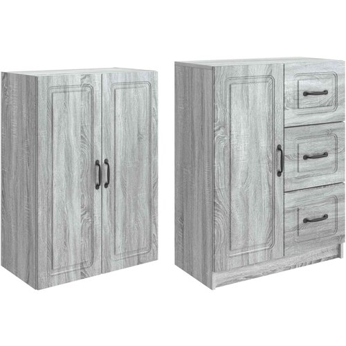  Set ormara 2 kom. Siva Sonoma Konstruirano drvo 66 x 34,5 x 87 cm Slike
