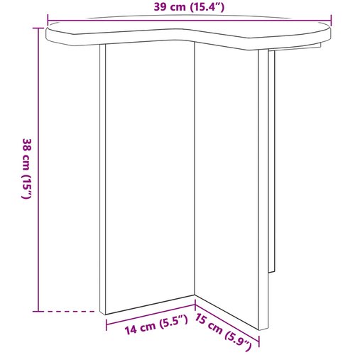  Bocni stol Hrast sonoma &amp;Oslash; 39 x 38 cm Konstruirano drvo Slike