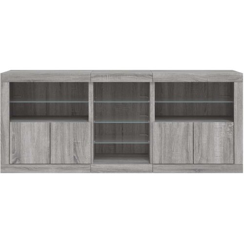  Komoda z LED lučkami siva sonoma 162x37x67 cm Slike