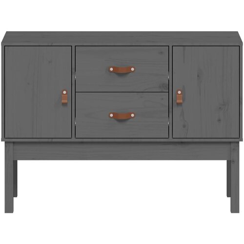  Komoda siva 110 x 40 x 78 cm od masivne borovine Slike