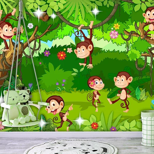  tapeta - Monkey Tricks 100x70