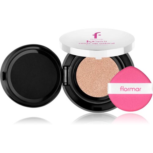 Flormar K-Spirit Cover Up Natural Cushion Foundation dolgoobstojni kompaktni puder odtenek 002 - Porcelain 80 g Slike