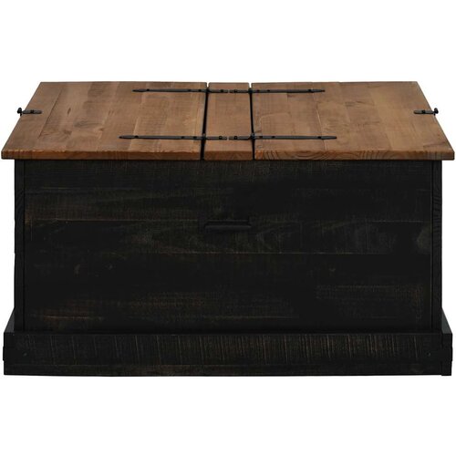 VidaXL &amp;Scaron;krinja za pohranu HALDEN crna 91x91x47 cm puno drvo bor Slike