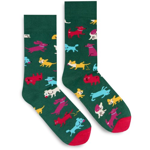 Banana Socks Unisex čarape Classic Doggo green | krema | Crveno Slike