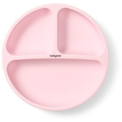 BabyOno 1482/01 silikonski tanjur s vakuumom, roza Slike
