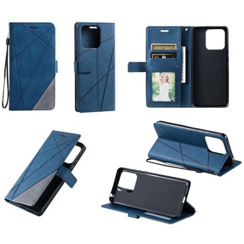 Chameleon Preklopna torbica (WLGO-Lines) za Xiaomi Redmi 12C, modra Cene
