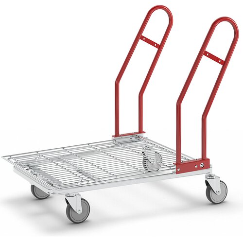 Kongamek Transportni voziček C+C, nosilnost 200 kg, 2 potisna ročaja, z žičnatim dnom Slike