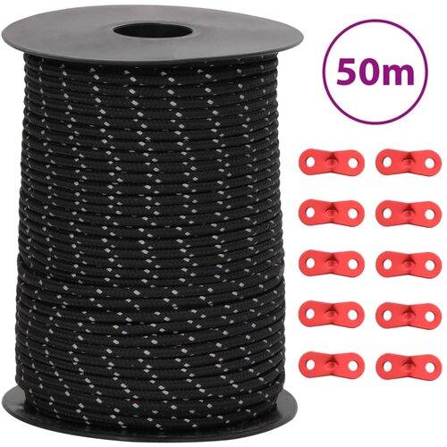 VidaXL Uže za &amp;scaron;ator s reflektirajućim prugama i ključevima 50 m 3 mm Slike
