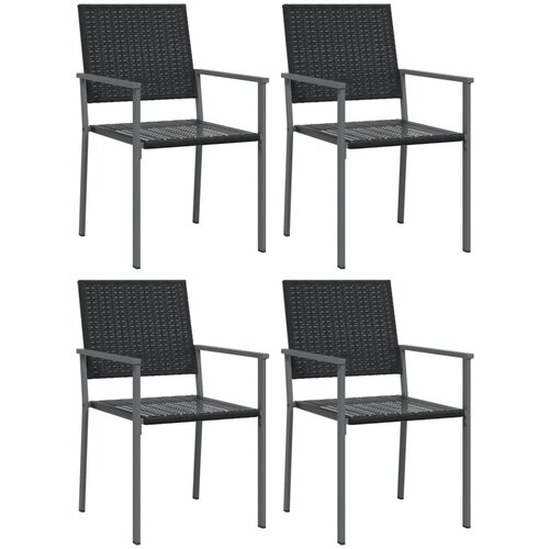 Maison Chic Vrtni stoli - Stol za vrt 4 kosi črni 54x62,5x89 cm poli ratan JS1536, (21878941) Cene