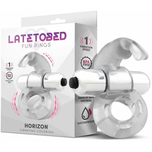 LATETOBED Horizon Vibrating Penis Ring with Rabbit Clear