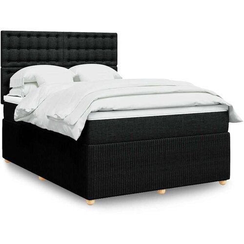  Krevet s oprugama i madracem crni 140 x 190 cm od tkanine Cijene