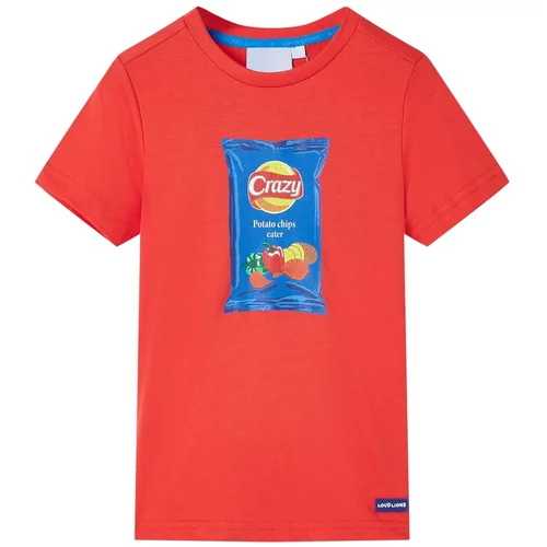 vidaXL Otroška majica s kratkimi rokavi rdeča 128