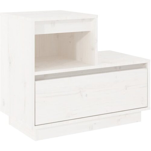 Maison Chic Nočna omarica - Nočna miza bela 60x34x51 cm trdna borovina, (21690411) Cene