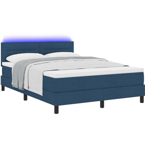 vidaXL Box spring krevet s madracem Plava 140 x 200 cm tkanina Cene