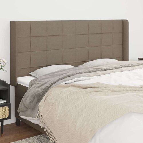  Vzglavje z u&amp;scaron;esi taupe 203x16x118/128 cm blago, (20953289) Slike