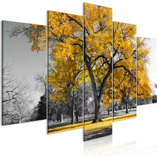  Slika - Autumn in the Park (5 Parts) Wide Gold 100x50