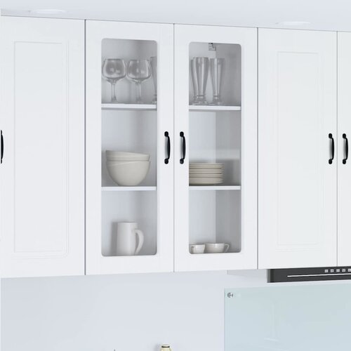 vidaXL Stenska kuhinjska omarica Bela 80 x 31 x 100 cm Konstruiran les Cene