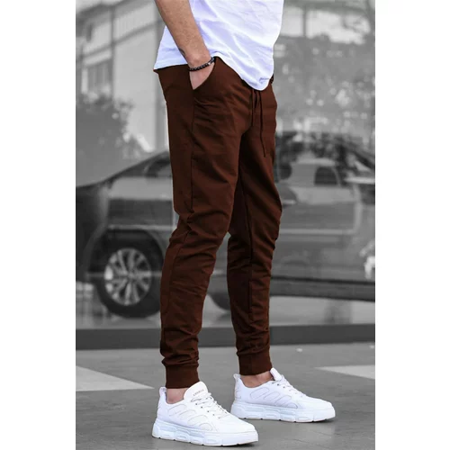 Madmext Brown Men's Tracksuits With Elastic Legs 4821