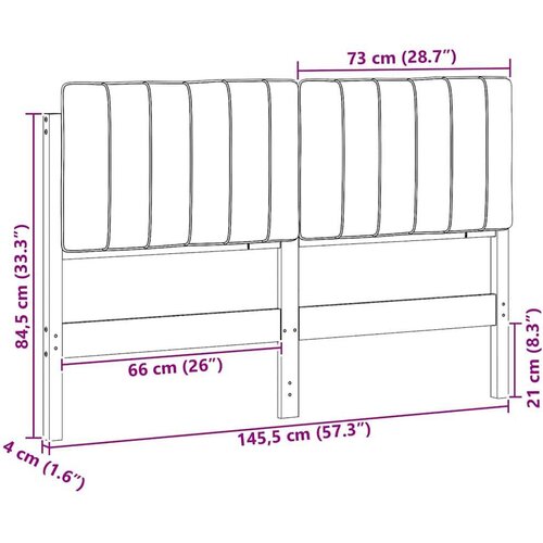 VidaXL tapecirani uzglavlje s uzglavljem smeđa i svijetlosiva 140 cm Slike