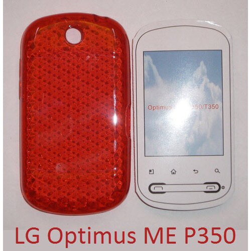  Gumijasti / gel etui Diamond za LG Optimus Me P350 - rdeči Slike