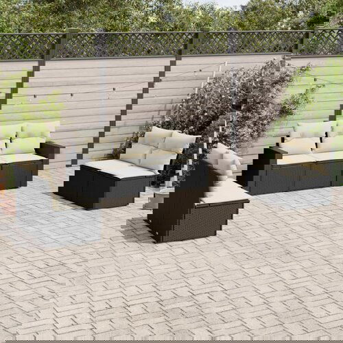 vidaXL 7-dijelni set vrtnih sofa od poliratana s jastucima crni Cijene