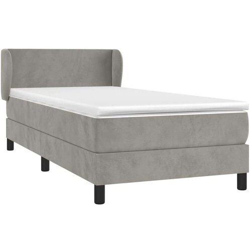 Box spring krevet s madracem svjetlosivi 90x190 cm bar&amp;scaron;unasti Slike