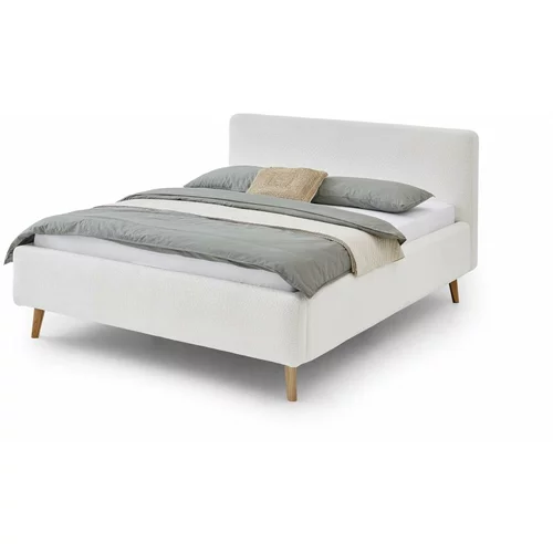 Meise Möbel Bijeli tapecirani bračni krevet s prostorom za odlaganje s podnicom 140x200 cm Mattis -