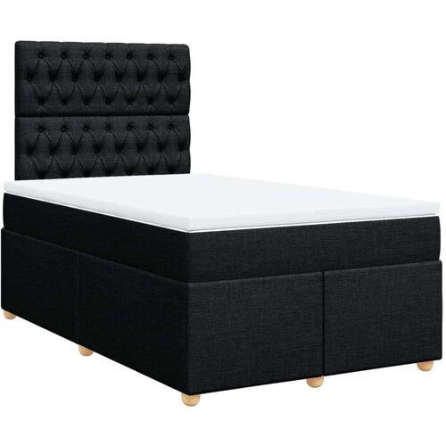 VidaXL krevet box spring s madracem crni 120 x 190 cm od tkanine Slike