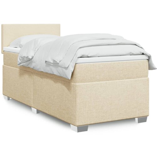  The Living Store Box spring postelja z vzmetnico krem 100x200 cm blago - Box Spring Postelja, (21514974) Cene