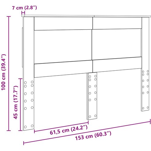  Uzglavlje s uzglavljem Crni hrast 150 cm Konstruirano drvo Slike