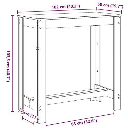  Barski stol boja hrasta 102 x 50 x 103,5 cm konstruirano drvo Slike