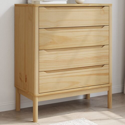 vidaXL Predalnik FLORO 77x35x73 cm voščeno rjava trdna borovina Cene