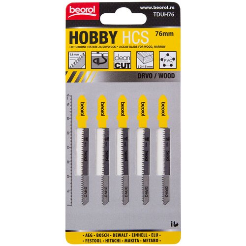Beorol ubodna testera za drvo, uska hobi 76 mm 5/1 Slike