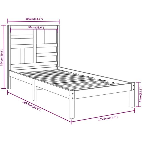  Okvir za krevet od masivnog drva bijeli 100 x 200 cm Slike
