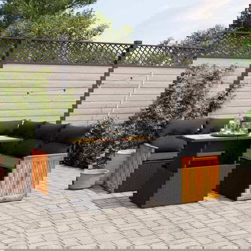 VidaXL 6-dijelni set vrtnih sofa s jastucima crni od poliratana Slike