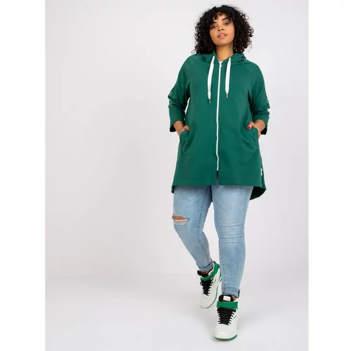 Fashion Hunters Dark green plus size sweatshirt with Miley print
